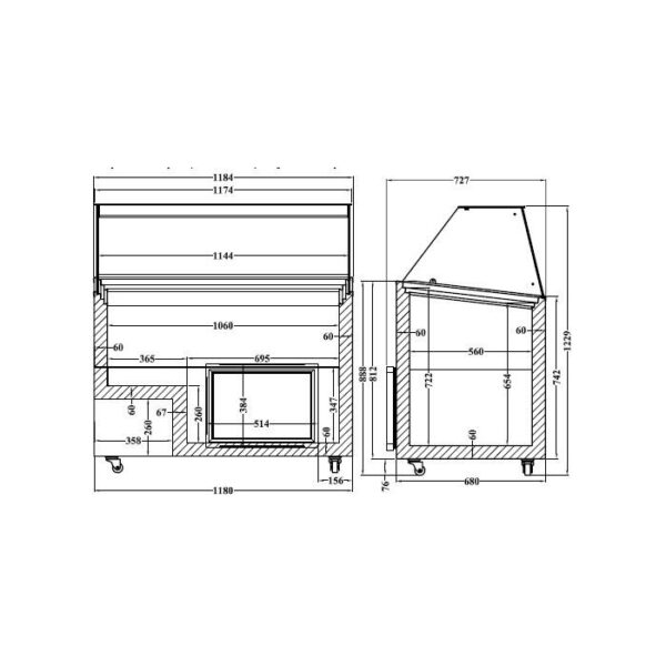 Jäätiselett JAVA 8x5 LTR 1184x727x1229mm