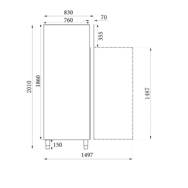 Sügavkülmkapp SS ühe klaasuksega 740x830x2010mm