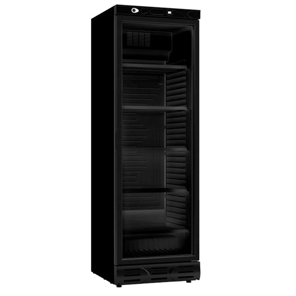 Külmkapp must ühe klaasuksega 595x650x1850mm